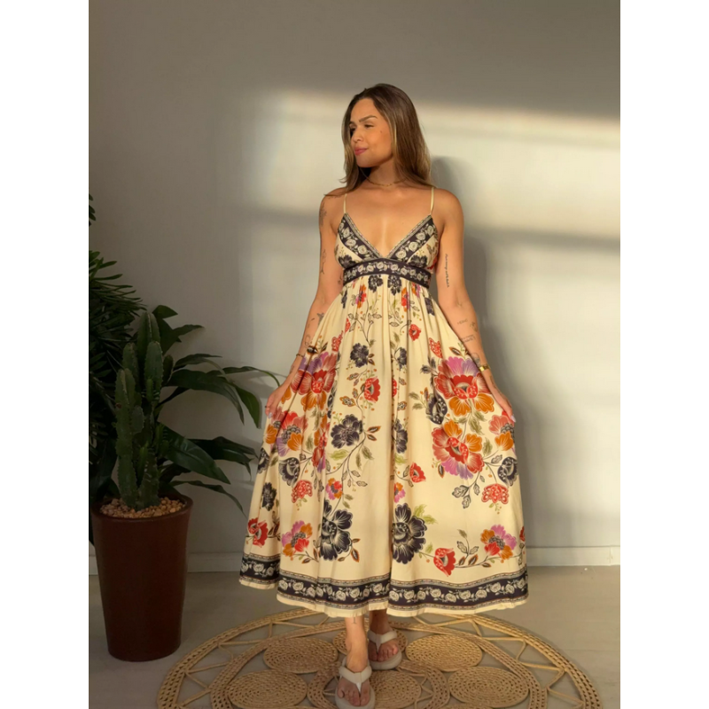 Flor de Fita Midi Dress